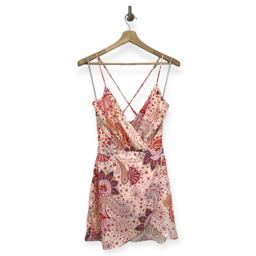 Lovers + Friends Soulmate Mini Dress Pink Paisley NWOT Size Small S